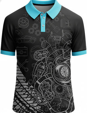 Black Mechanical Golf Shirt
