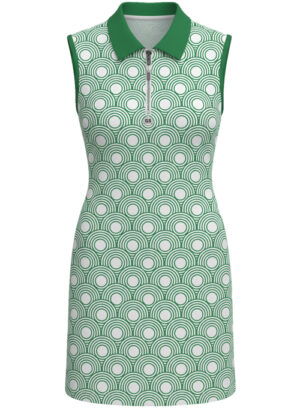 Green Circles Sleeveless Dress