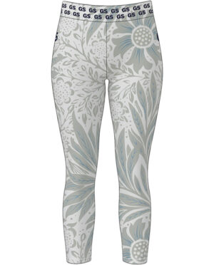 White Floral - 3\4 Tights